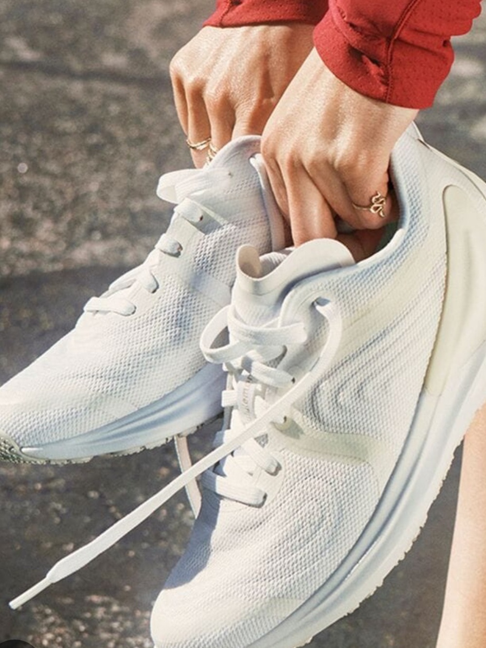 lululemon athletica Women’s White Knit Running Sneakers